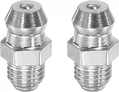sourcing map 2Pcs M6 x 0.75mm Metric Stainless Steel Straight Hydraulic Grease