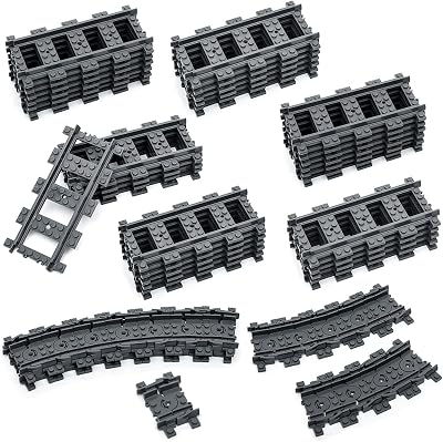Etarnfly 60Pcs City Train Tracks 36 Straight 24 Flexible Compatible with All