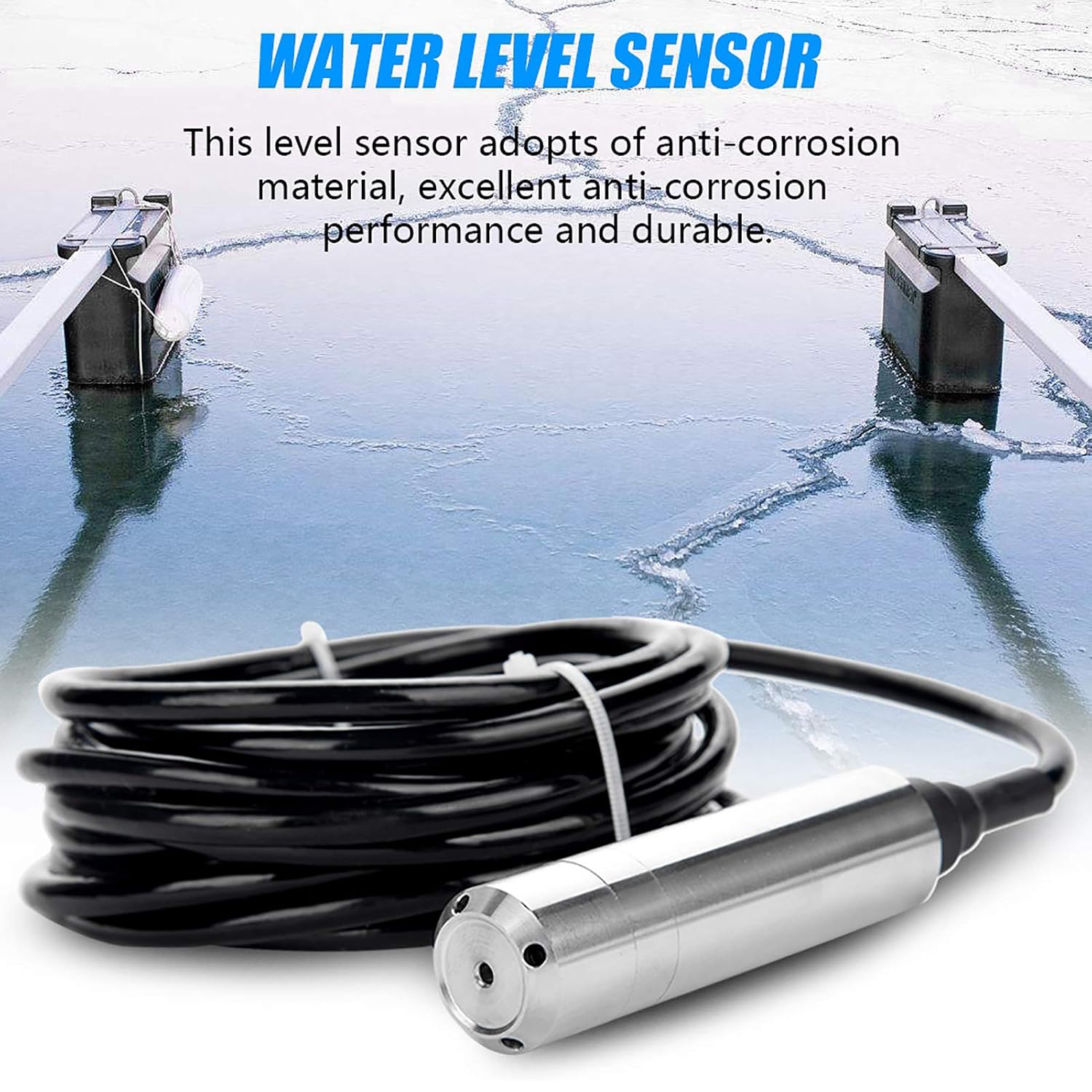 Water Level Sensor DC24V 4-20mA Throw-In Type Liquid Level Transmitter ...