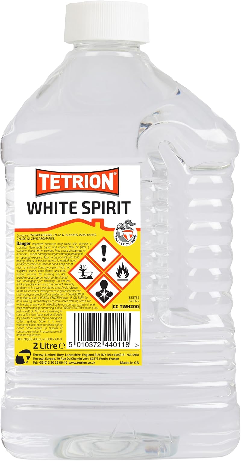 Tetrion White Spirit 2L - Versatile Solvent for Paint Thinning & Cleaning