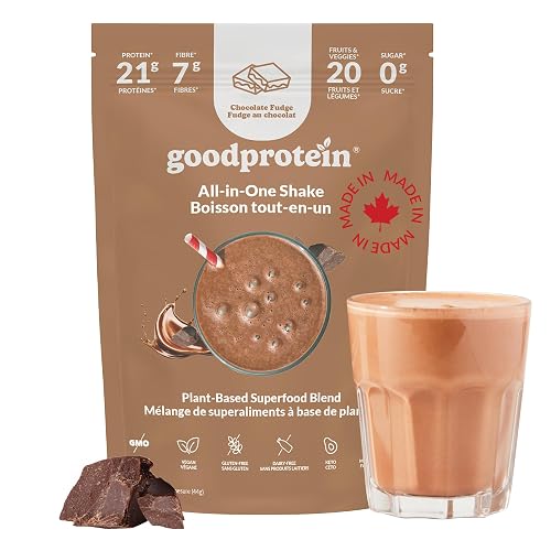 Good Protein Vegan Plant-based Protein Powder 100% Natural, Non-GMO, Dairy-free, Gluten-free, Soy-free, No Added Sugar and Nothing Artificial. Chocolate Fudge All-in-One Shake 880 grams