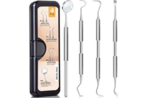 Azosowo Dental Tools Kit, Stainless Steel Dental Pick & Teeth Cleaning Tools for Plaque and Tartar Removal – Hygienic Scraper