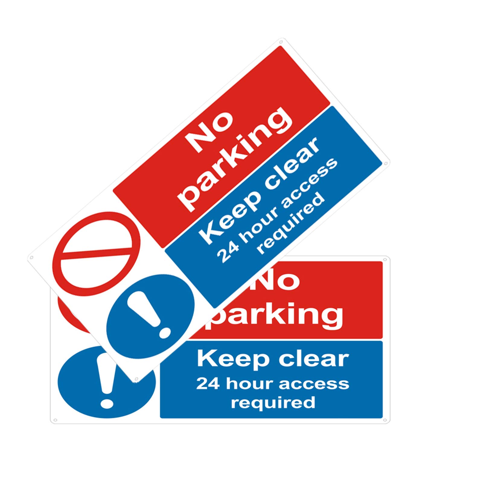 Goodvia No Parking 24 Hour Access Required Signs 18 x 12 Inches, 2 x No Parking Keep Clear Sign Outdoor Aluminum Sign Please Keep Driveway Clear Disabled Access