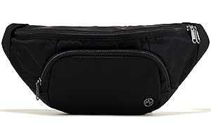 Pander Everywhere Belt Bag Crossbody Fanny Pack with Mesh Pockets and Adjustable Strap, 4L, Black