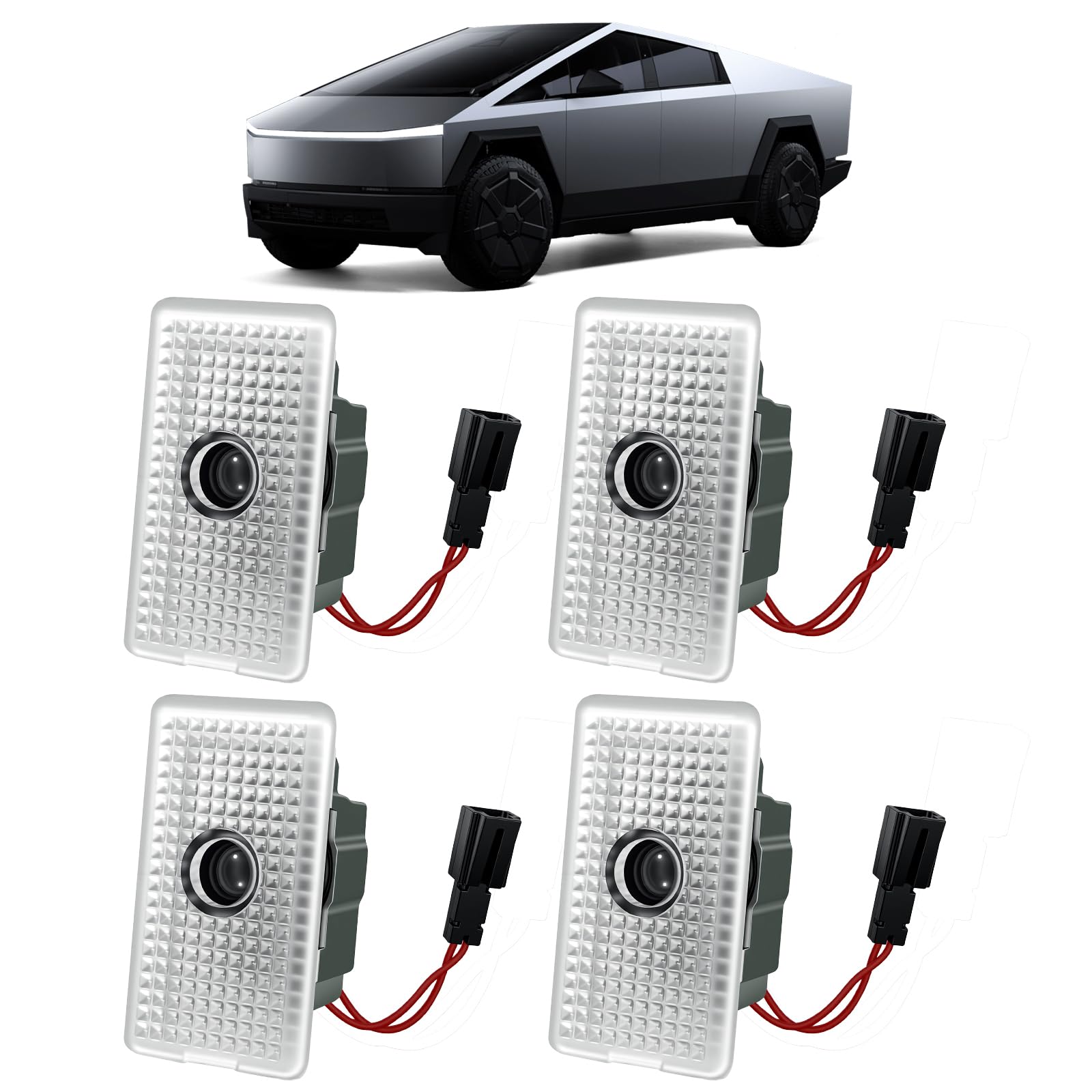 Photo 1 of Fiaypoy Custom Logo LED Puddle Lights,Plug-and-Play Welcome Projection Kit for Tesla Cybertruck 2023-2025,High-Brightness Waterproof LED Door Ground Logo Lamp (Mianmo)