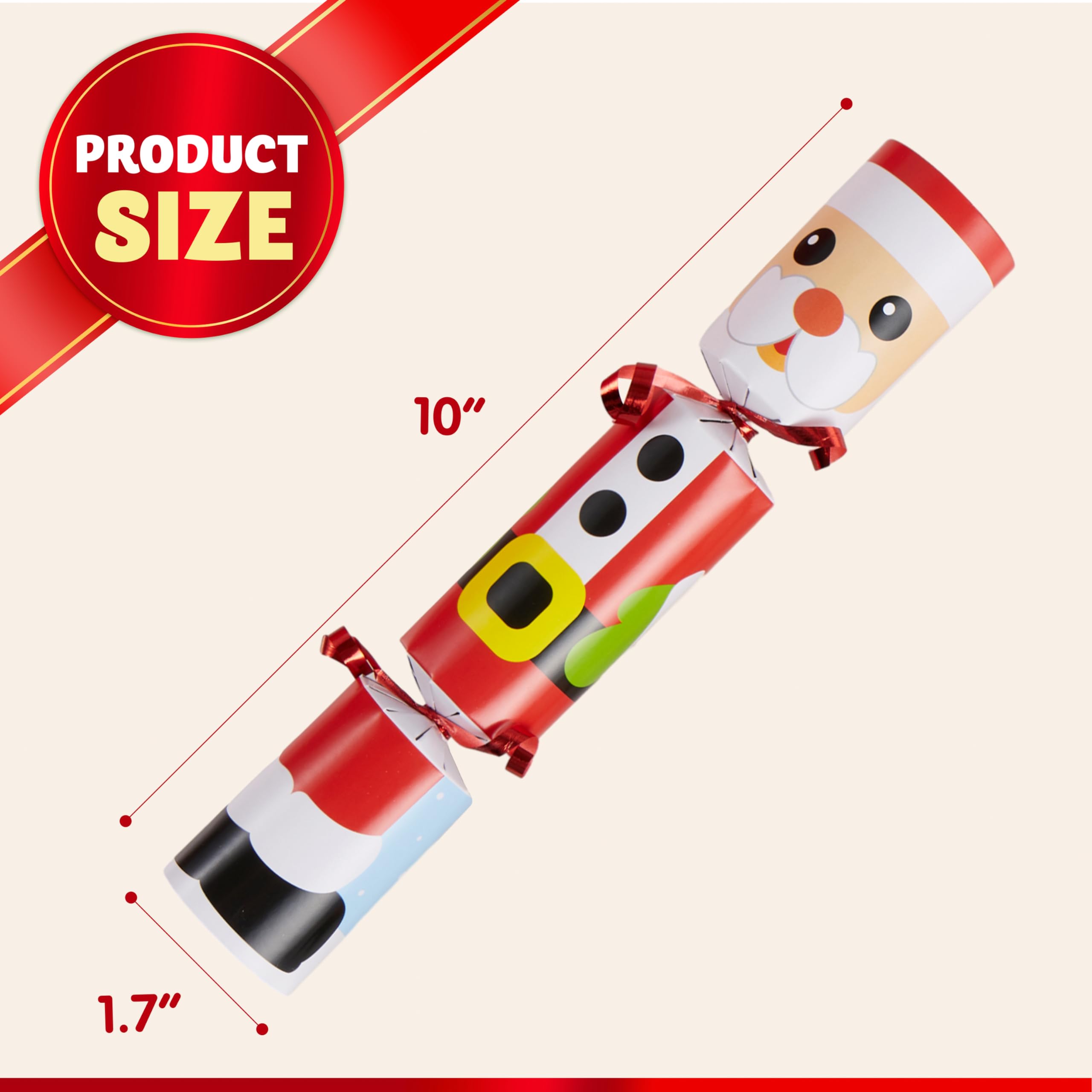 JOYIN 10 Pack Christmas Non-Snap Party Favor with Cute Characters, Includes Party Hat, Joke & Gift, Christmas Table Decorations for Holiday Dinner Traditions Supplies, Stocking Stuffers for Kids