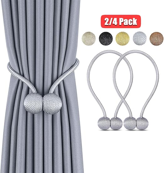 Amazon Com Splf Magnetic Curtain Tiebacks With Unique Wooden