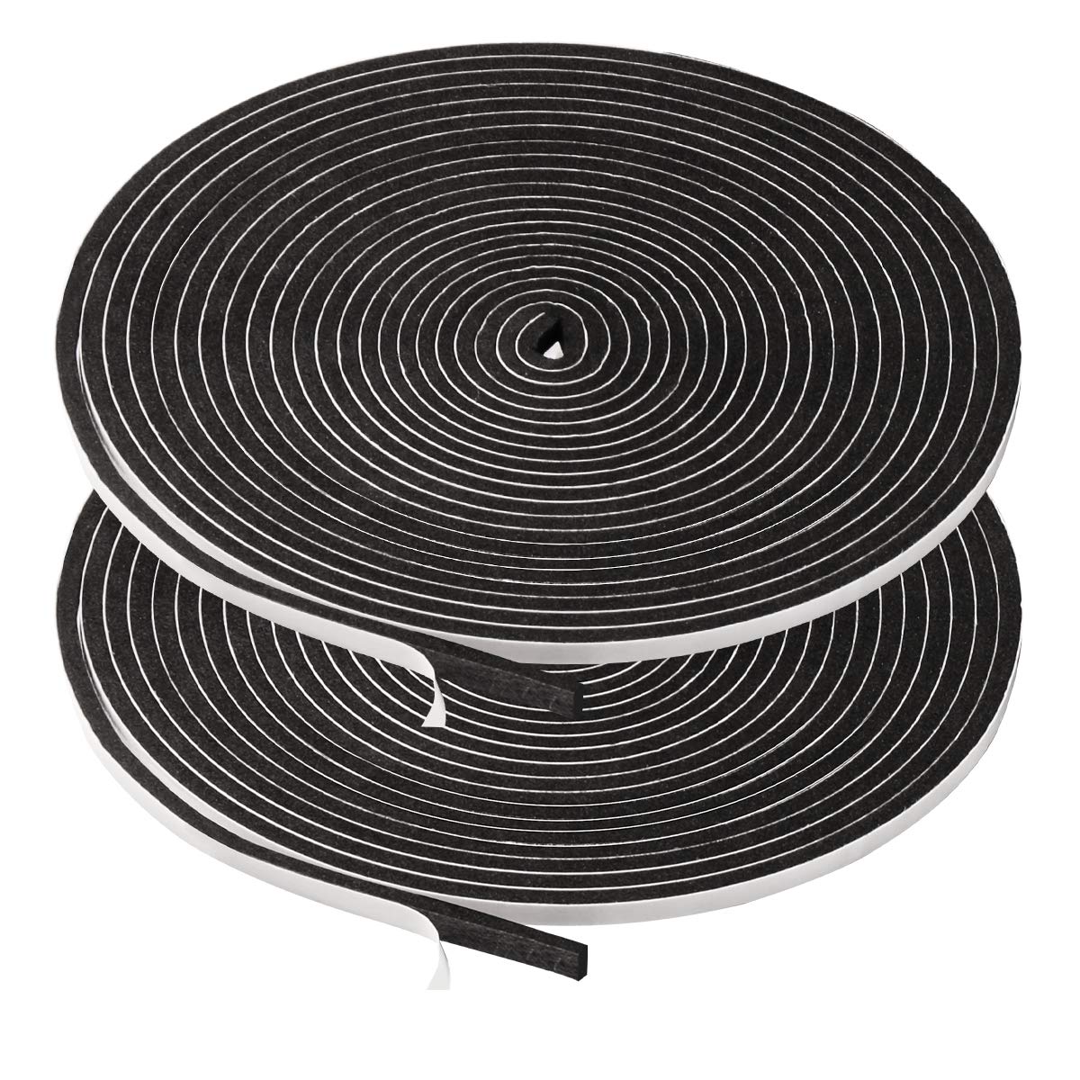 2 Pack Weather Foam Insulation,6mm(W) x 3mm(T) High Density Foam Strip Self Adhesive,Closed Cell Foam Tape Seal Strip,2Rolls Total 10M Long