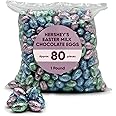 Milk Chocolate Eggs Easter Pastel Colors - 1 Pound approx 80 pieces - Chocolate Candy Individually Wrapped Milk Chocolates in Blue, Pink & Green Pastel Color Foil