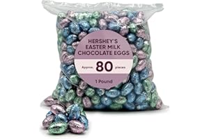 CHAIN & JO SWEETS Milk Chocolate Eggs Easter Pastel Colors - 1 Pound approx 80 pieces - Chocolate Candy Individually Wrapped Milk Chocolates in Blue, Pink & Green Pastel Color Foil