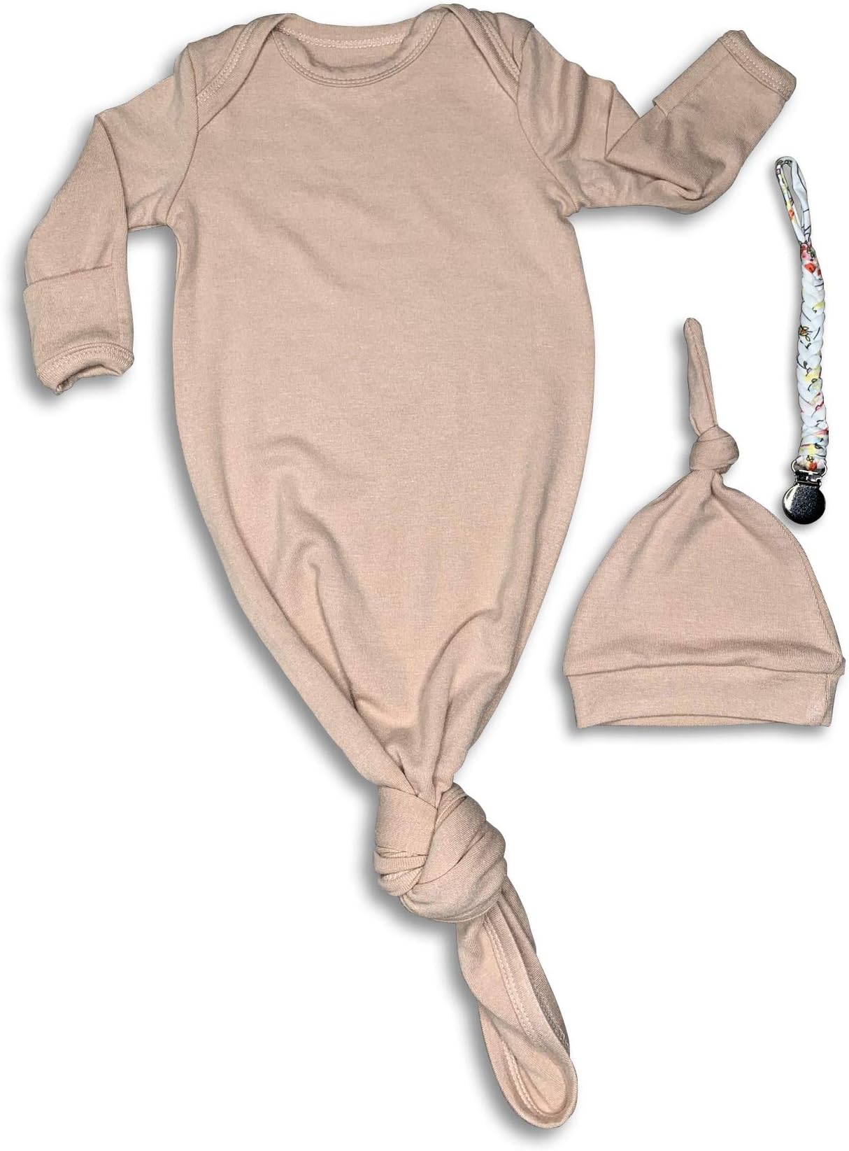 Baby Gifts for Newborn Boys and Girls | Knotted Baby Gown and Baby Hat Gift Set