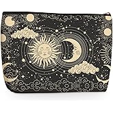 Hippie Gifts Hippie Hippy Makeup Bag Boho Gifts for Women Teen Girls Best Friend Mom Bestie Sister BFF Birthday Graduation Mothers Day Sun and Moon Cosmetic Bag Mystical Astrology Travel Pouch