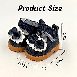Mini Doll Shoes, 1 Pair Cute Bow Princess Leather