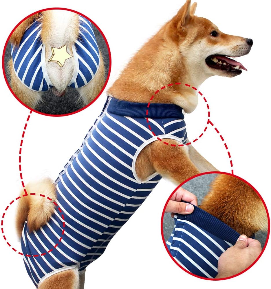 Amazon 術後服 犬用 ペット術後ウェア 綿製 伸縮性 犬介護服 皮膚保護 不妊手術 傷口保護 避妊 傷舐め 引っ掻き防止 Heywean 術後ウェア 通販