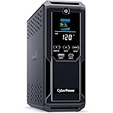 CyberPower CP1500AVRLCD3 Intelligent LCD UPS System, 1500VA/900W, 12 Outlets, 2 USB Ports, AVR, Mini Tower, Black