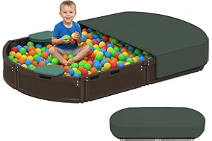 Outsunny Kids Sandbox with Cover, Sandbox Outdoor with Corner Seat, Easy Assembly, Play Sand Station for Backyard, Garden, 72