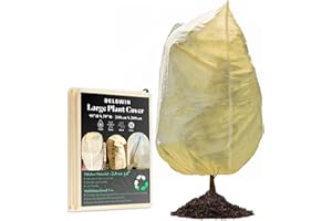 DELSWIN 95"x79" Winter Plant Covers Freeze Protection, Extra Large Frost Cloths for Outdoor Plants | Upright Christmas Tree Storage Bag - Fits 7.5 Ft Tree - Dust Proof Bag with Zipper & Drawstring