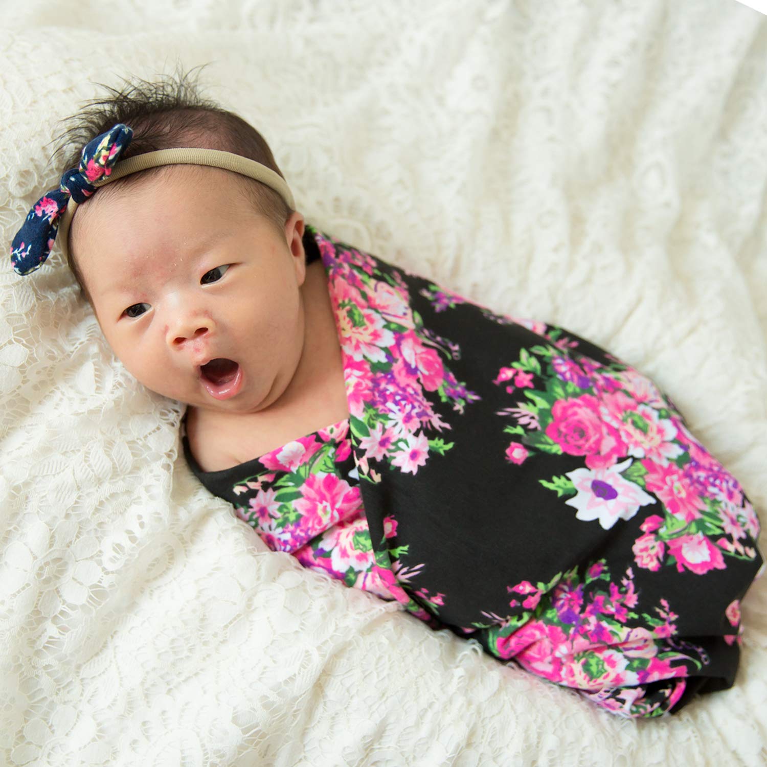 baby girl swaddle and bow