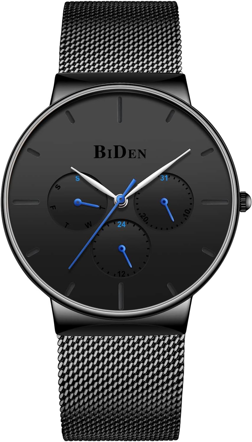New Men Fashion Casual Multi Functional Stainless Steel Strap Men's Wrist Watch-BD0047-6
