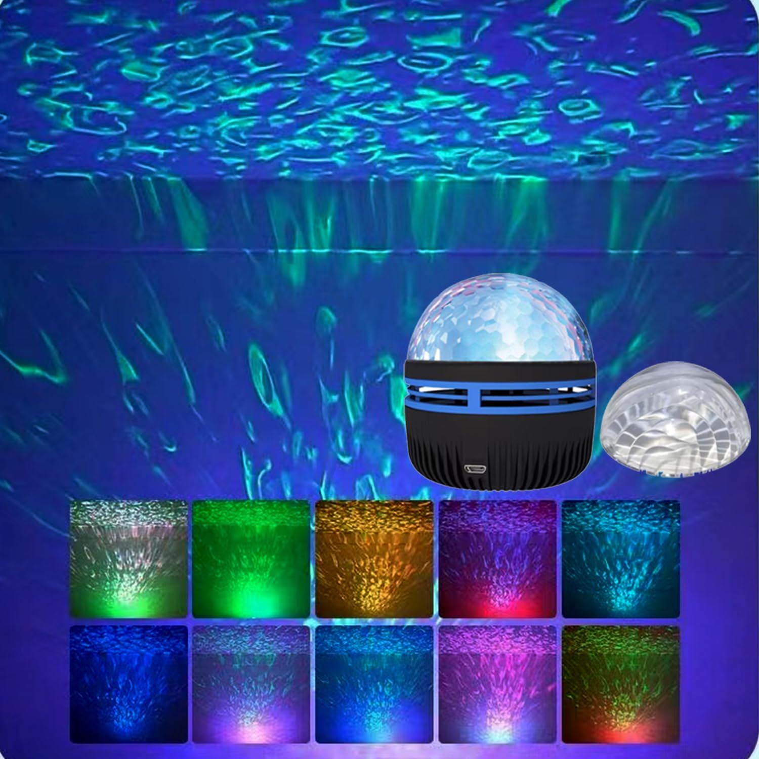 Photo 1 of Yckeogln Northern Lights Projector?2 in 1 Northern Dimension Light and Ocean Waves Projector with 14 Lighting Effects - Party Light Projector for Home Decoration - LED Color Changing Lamp (1Pcs)