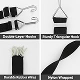 Newthinking 4 Pack Adjustable Bungee Cords with Hooks 2M Flat 3cm Wide view 3