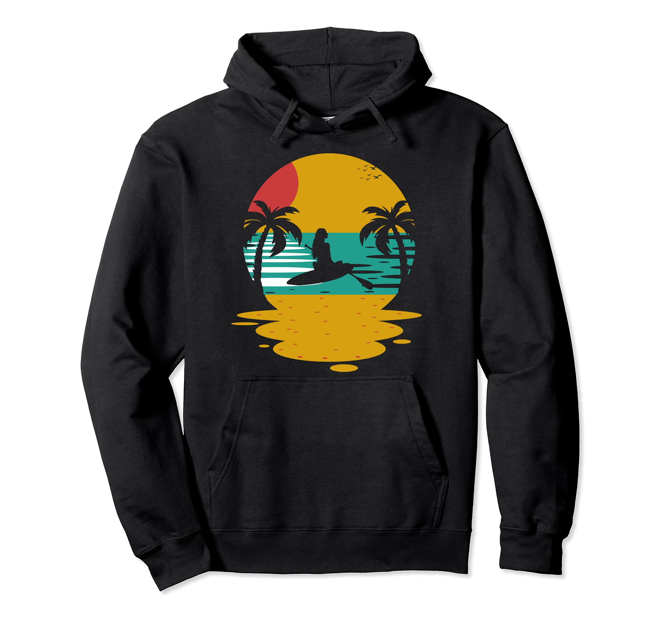 Sunset Stand Up Paddleboarder Paddleboarding Tropical SUP Pullover Hoodie