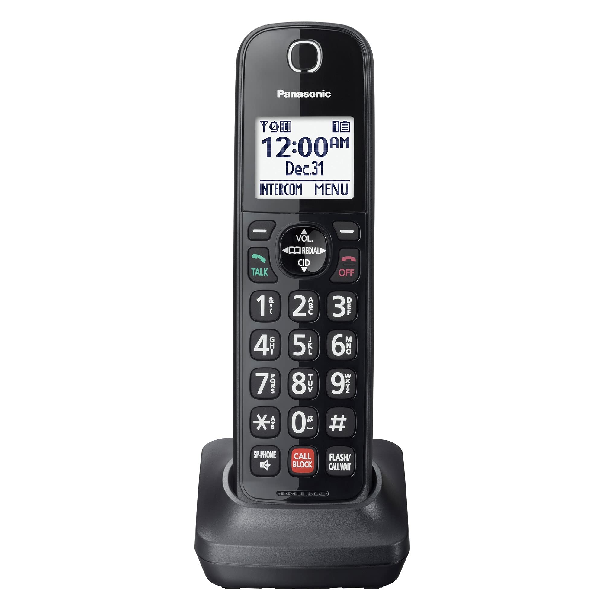 Photo 1 of Panasonic Cordless Phone Extension Handset Accessory to Connect to Expandable Base Station - KX-TGFA85B (Black)