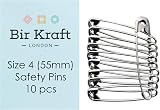 eRadius Extra Large Safety Pins Kraft Craft Pins Size 4 55mm 10Pcs Silver view 2