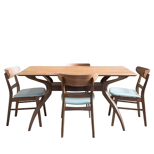 Christopher Knight Home Idalia Curved Leg Rectangular Dining Set