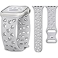 G-ficu Silicone Band for Apple Watch Bands 46mm 45mm 44mm 49 42mm-S3 for Women, Cute Animal Dog Cat Paw iWatch Bands, Fancy Dressy Sport Band for Apple Watch Band Series 10 9 8 7 SE 6 5 4 3-Grey