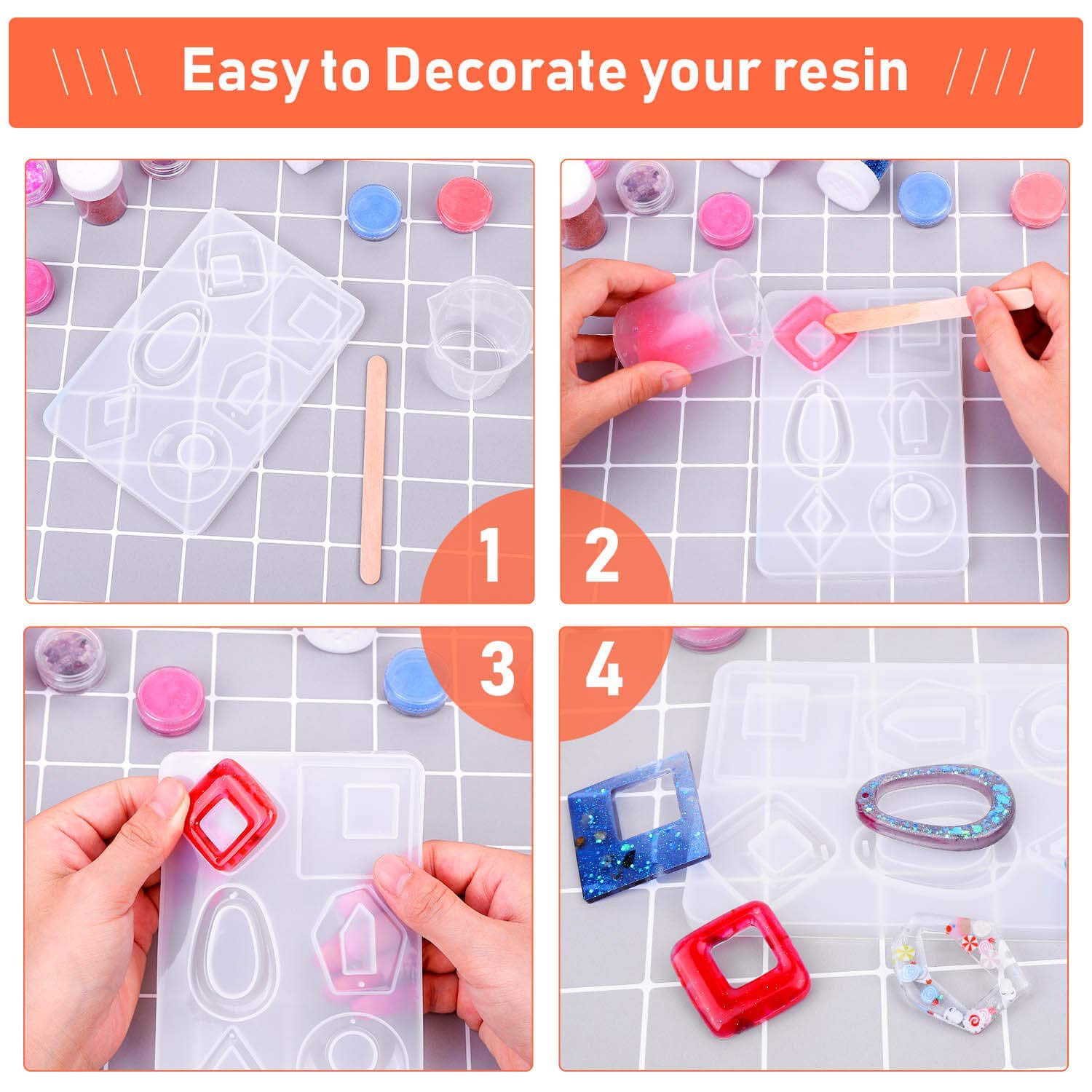 Resin Molds for Jewelry, Paxcoo 678pcs Earring Making Kit with 28pcs Epoxy Molds and 650pcs Earring Hooks, Jump Rings for Pendants, Resin Crafts, DIY Earring