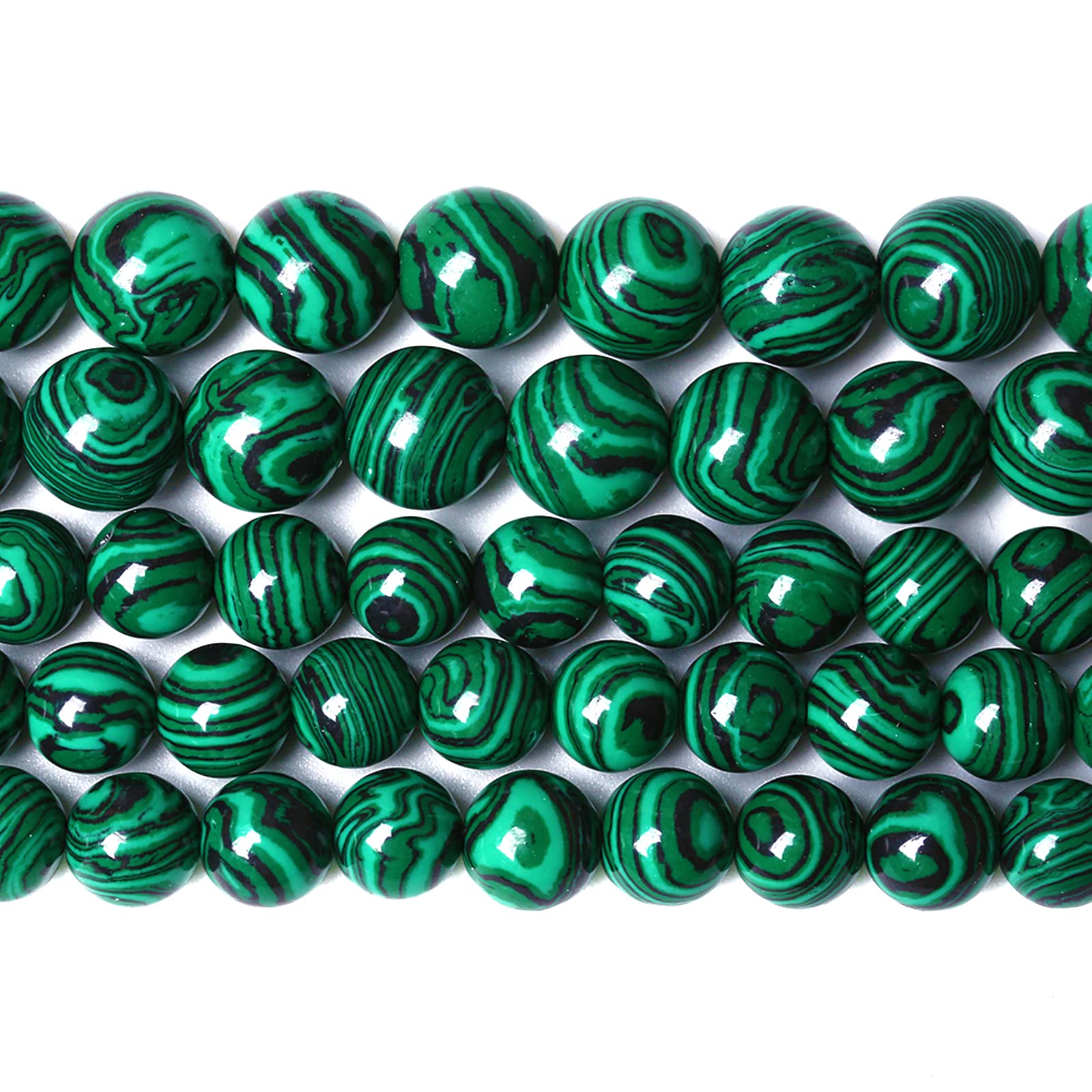 Photo 1 of 12MM 30PCS Green Malachite Spacer Loose Beads for Jewelry Making DIY Bracelet Necklace 1 Strand 15’’