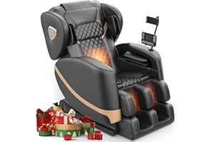 FURNIMAT 2025 Massage Chair, Full Body, Zero Gravity Massage Chair with 10 Fixed Wheels, Heating, Foot Massage, Car Modes, Bl