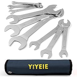 YIYEIE Super-Thin Open End Wrench Set, 9-Piece