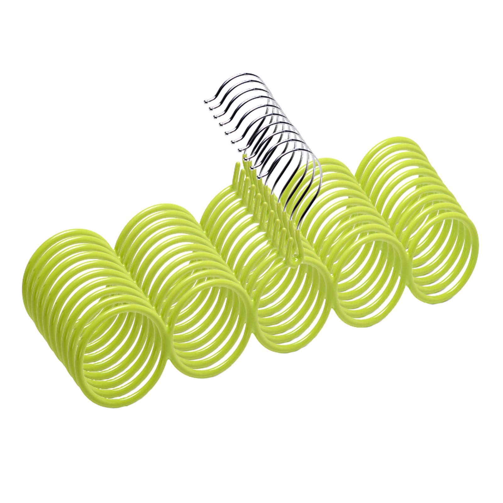 Belt Hangers 10 Pack Scarf Hangers for Closet, 5 Loops Tie Rack Non-Slip Durable Hanging Closet Accessories Holder for Leather Belt, Bow Tie, Scarves ​and More Belt Organizer ( Color : Green )