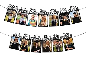 Class of 2026 Graduation Photo Banner, Kindergarten to 12th Grade Picture Banner with String & Crochet Hook Graduation Party 