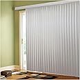 BlindDen - Vinyl Vertical Window Blinds for Home - Vertical Blinds for Sliding Glass Doors - Frisco White 44" Wide x 60" Long Cordless