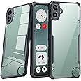 Guizzcg for Nothing CMF Phone 1 Transparent Case Ultra-Thin Cover Soft TPU Bumper + Acrylic Clear Back Military Grade Airbags Shookproof Drop Protection for CMF Phone 1,Black