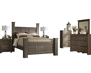 Amazon Com Ashley Juararo 6pc Cal King Poster Bedroom Set