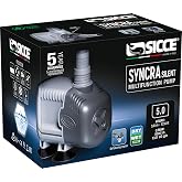 SICCE Syncra Silent 5.0 Multifunction 1321 GPH Submersible Water Pump | Italian Made 105W Ultra Quiet Durable Aquarium Fish Tank, Fountain, Pond, Hydroponics, Terrarium Black | Freshwater &amp; Saltwater