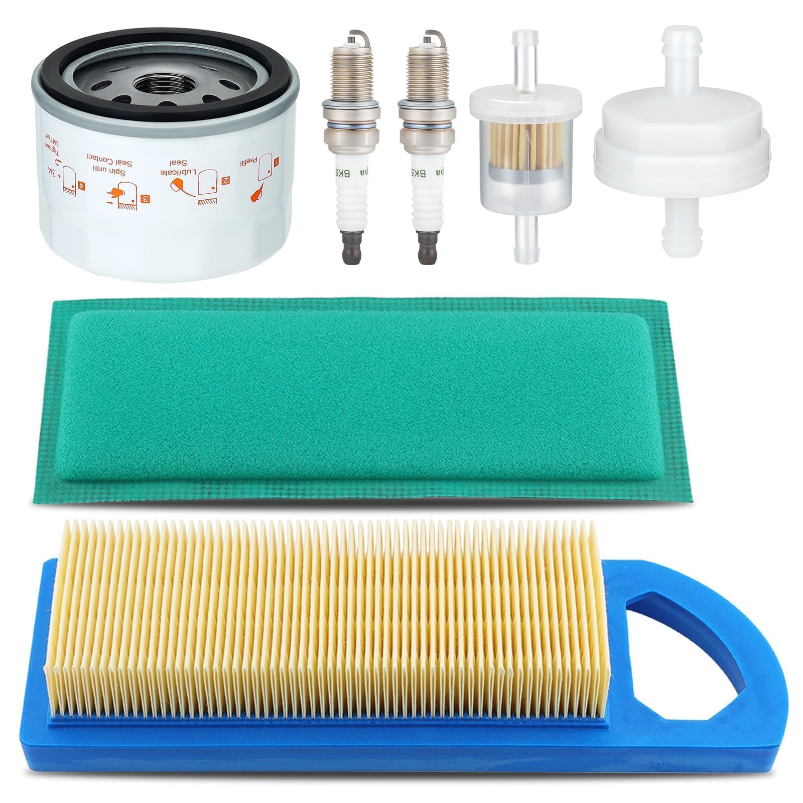 Harbot 794422 795115 Air Filter Tune Up Kit for Briggs & Stratton 698083 697153 697014 797008 Intek 15.5 and 17-17.5HP Tractor Engines John Deere Toro Lawn Mower