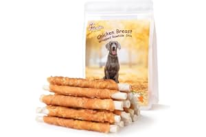 Pawmate Chicken Wrapped Rawhide Sticks, Long Lasting Dog Treats High Protein Dog Chews Trainning Snacks Natural Chicken Treats for Small Medium Large Dogs 20-21 Count