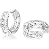 KRKC Hoop Earrings for Men S925 Sterling Silver Hypoallergenic Hoop Earrings, 14K Gold Plating Round Circle Earrings For Men Women