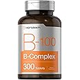 Horbäach Vitamin B-100 Complex | 100% of Daily Value | 300 Tablets | Vegetarian, Non-GMO, and Gluten Free Supplement