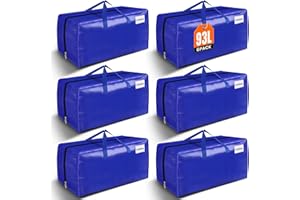 BlissTotes Moving Bags, Heavy Duty Moving Supplies & Storage Bags, Extra Large Packing Bags, Boxes with Tag Pockets, Collapsible Fold Flat Storage Totes, Alternative to Box and Bin, 93L, 6 Packs