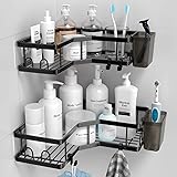 AKTECKE Corner Shower Caddy, 2 Pack Adhesive Shower