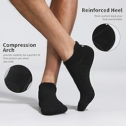 Lapulas Athletic Ankle Socks, Low Cut Cushioned