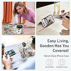 Goodon for iPhone 16 Case Wallet - Flip Folio