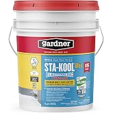 Gardner-Gibson Sta-Kool 15-Year Turbo-Dri Elastomeric Roof Coating, White, 5 Gal., Flexible White Acrylic Roof Coating, Reflective Finish Keeps Cool, Great for RV