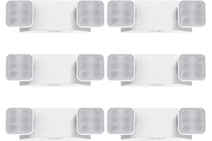 SASELUX Led Emergency Light with Two Adjustable Head Integrated Commercial Emergency Lighting Battery Backup exit Light, Contractor Select, AC 120/277V (6 Pack)